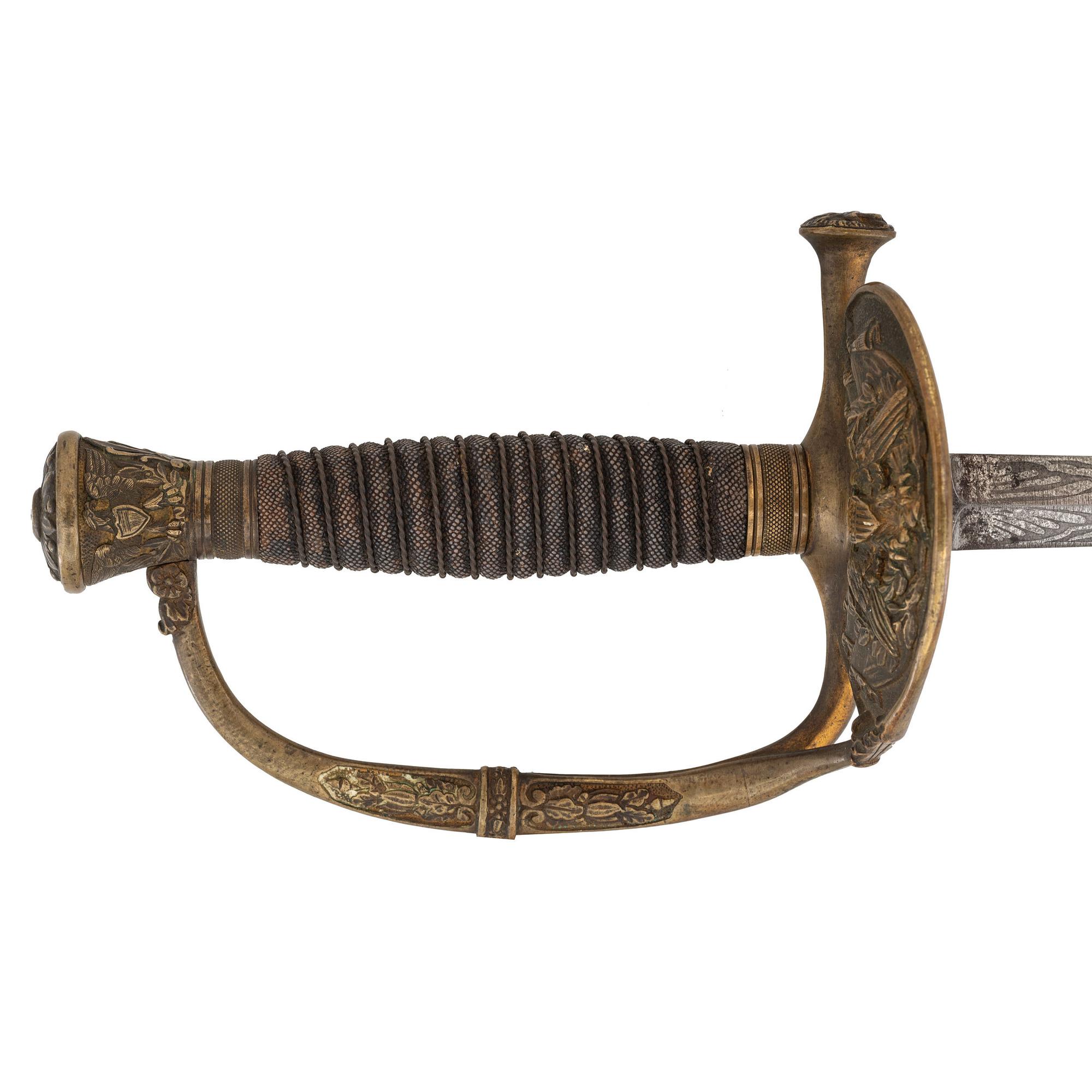 Published Schuyler, Hartley & Graham Model 1860 Staff & Field Officers' Sword taken from Confederate Spy Col. W.O. Williams in Franklin, TN and Inscribed to Henry Newcomer