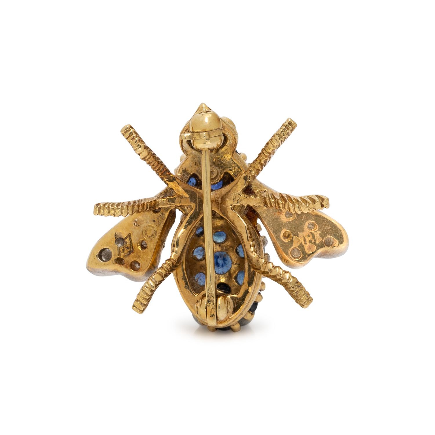 HERBERT ROSENTHAL, DIAMOND AND SAPPHIRE BEE PIN