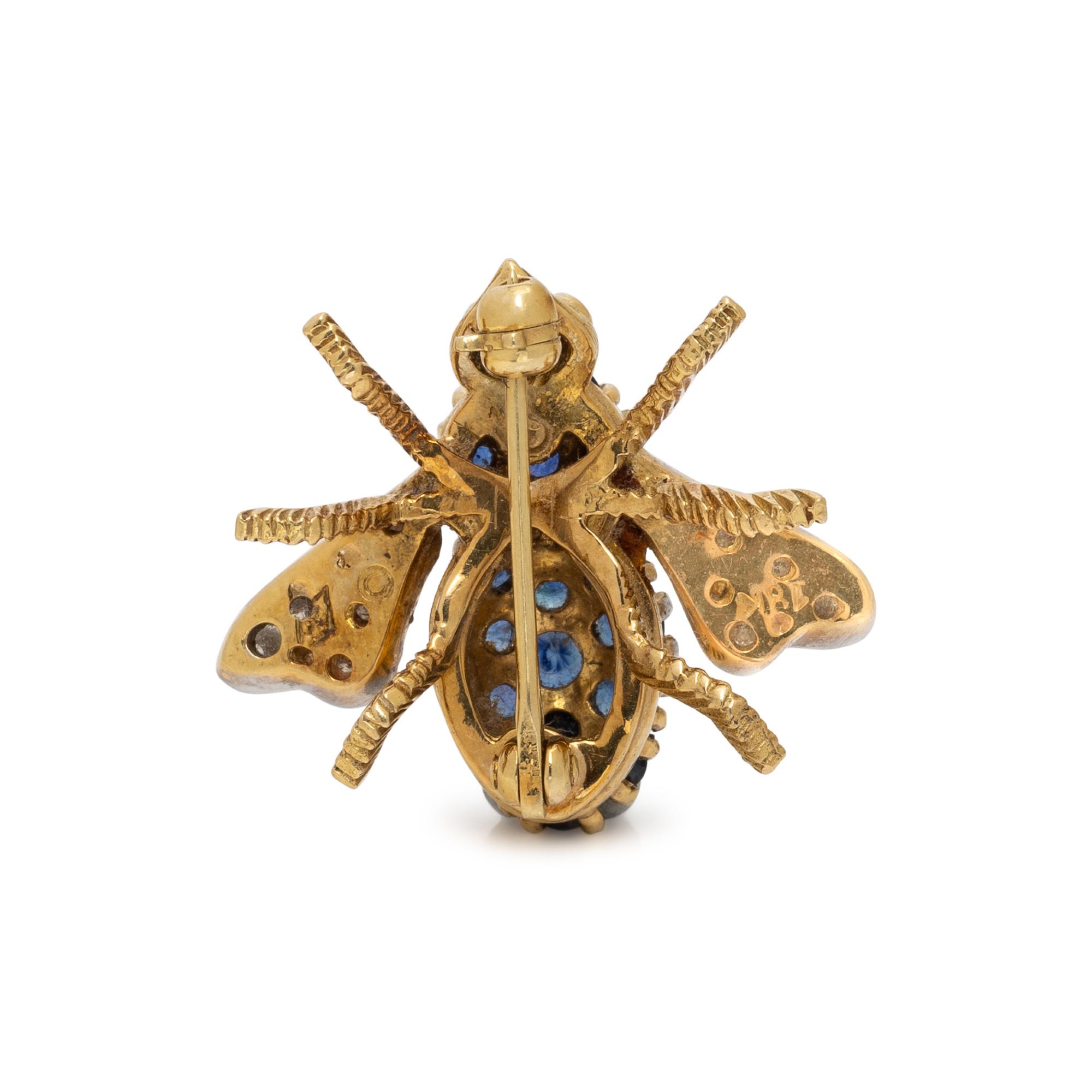 HERBERT ROSENTHAL, DIAMOND AND SAPPHIRE BEE PIN