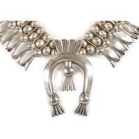 Navajo Silver Squash Blossom Necklace