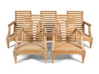 A Teak Outdoor Nine-Piece Furniture Suite