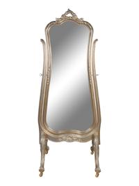 A Silver Painted Cheval Mirror — 21ST CENTURY