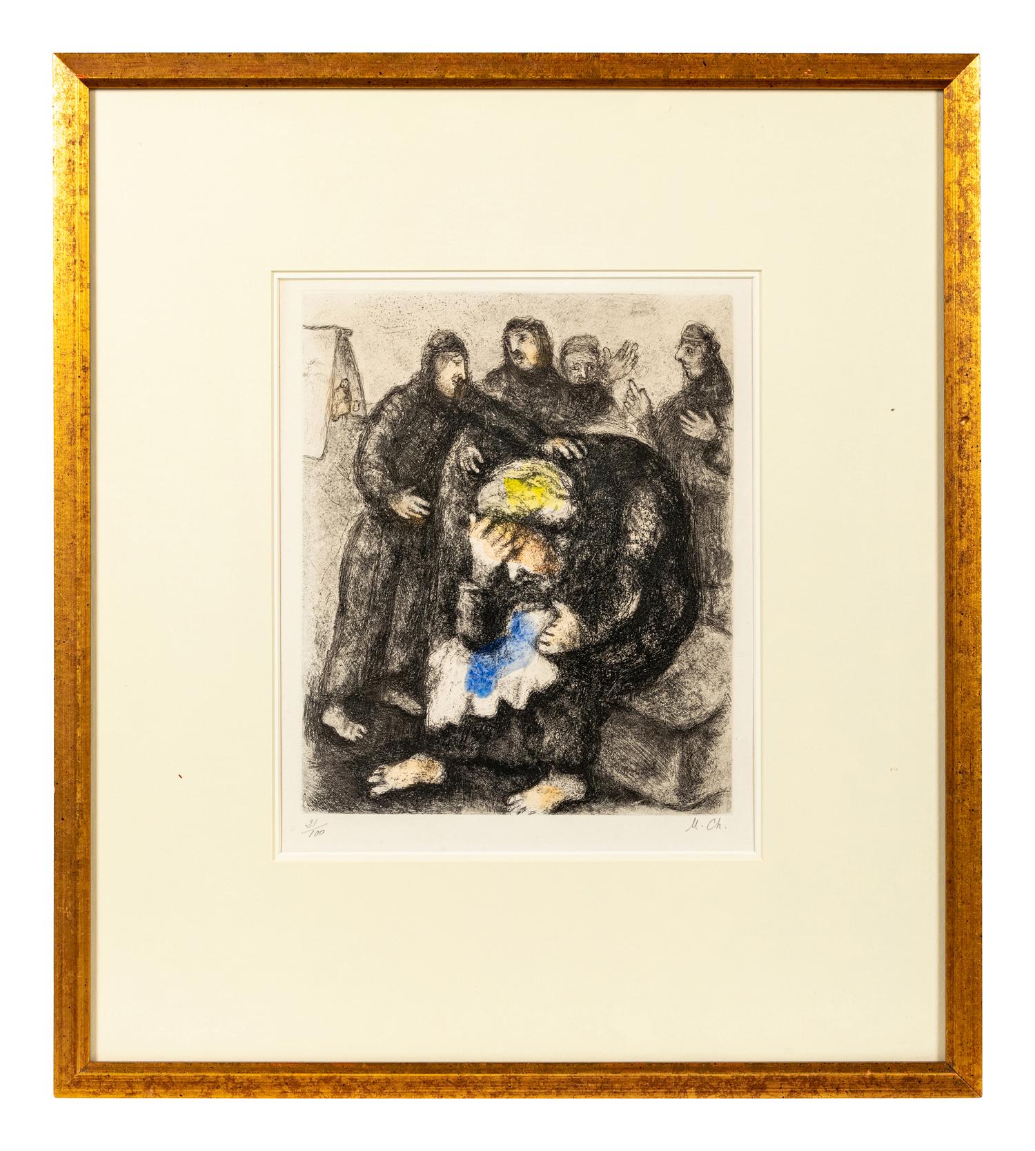 Jacob pleurant Joseph (Jacob Weeping for Joseph), (from the Bible Series )
