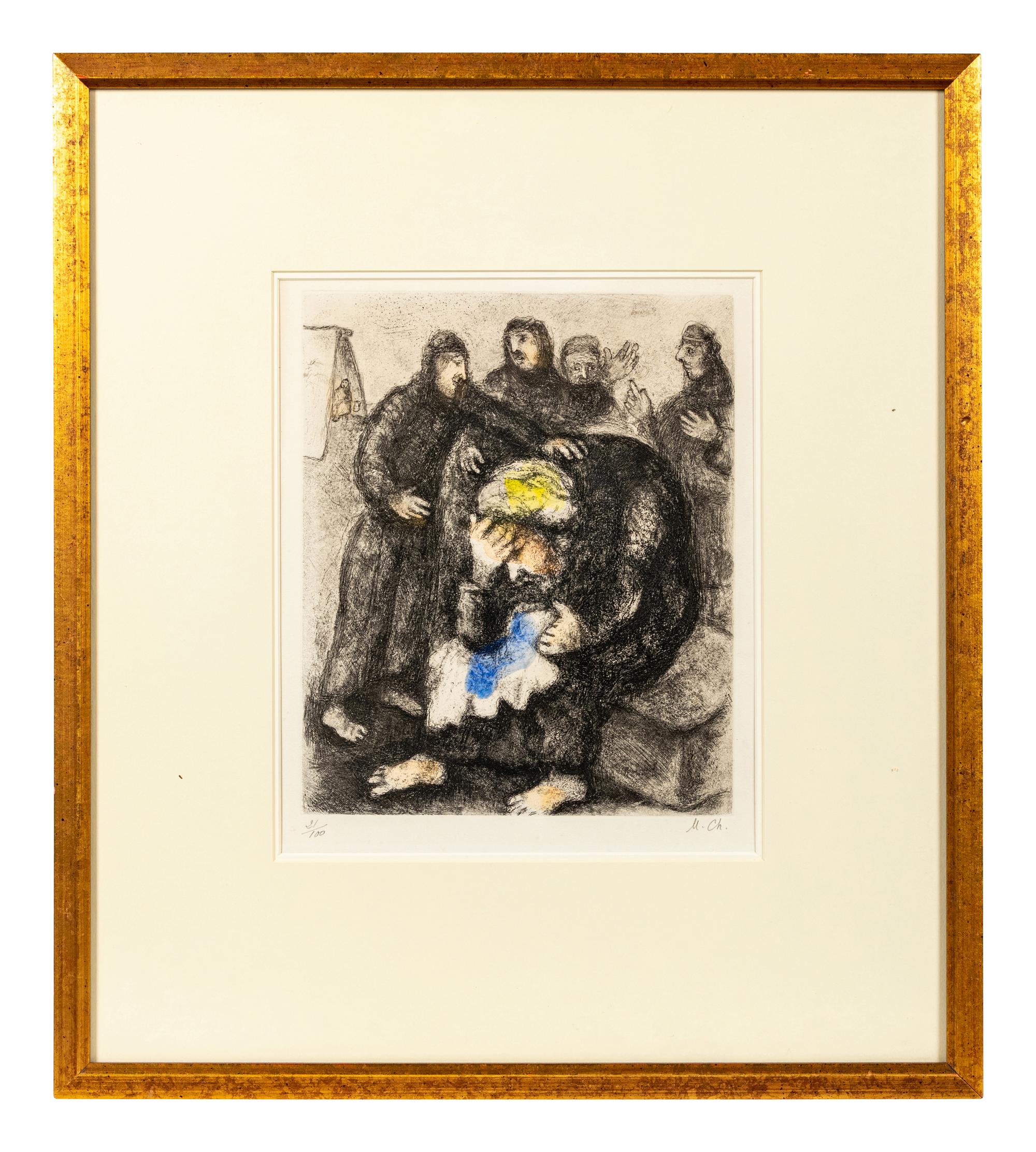 Jacob pleurant Joseph (Jacob Weeping for Joseph), (from the Bible Series )