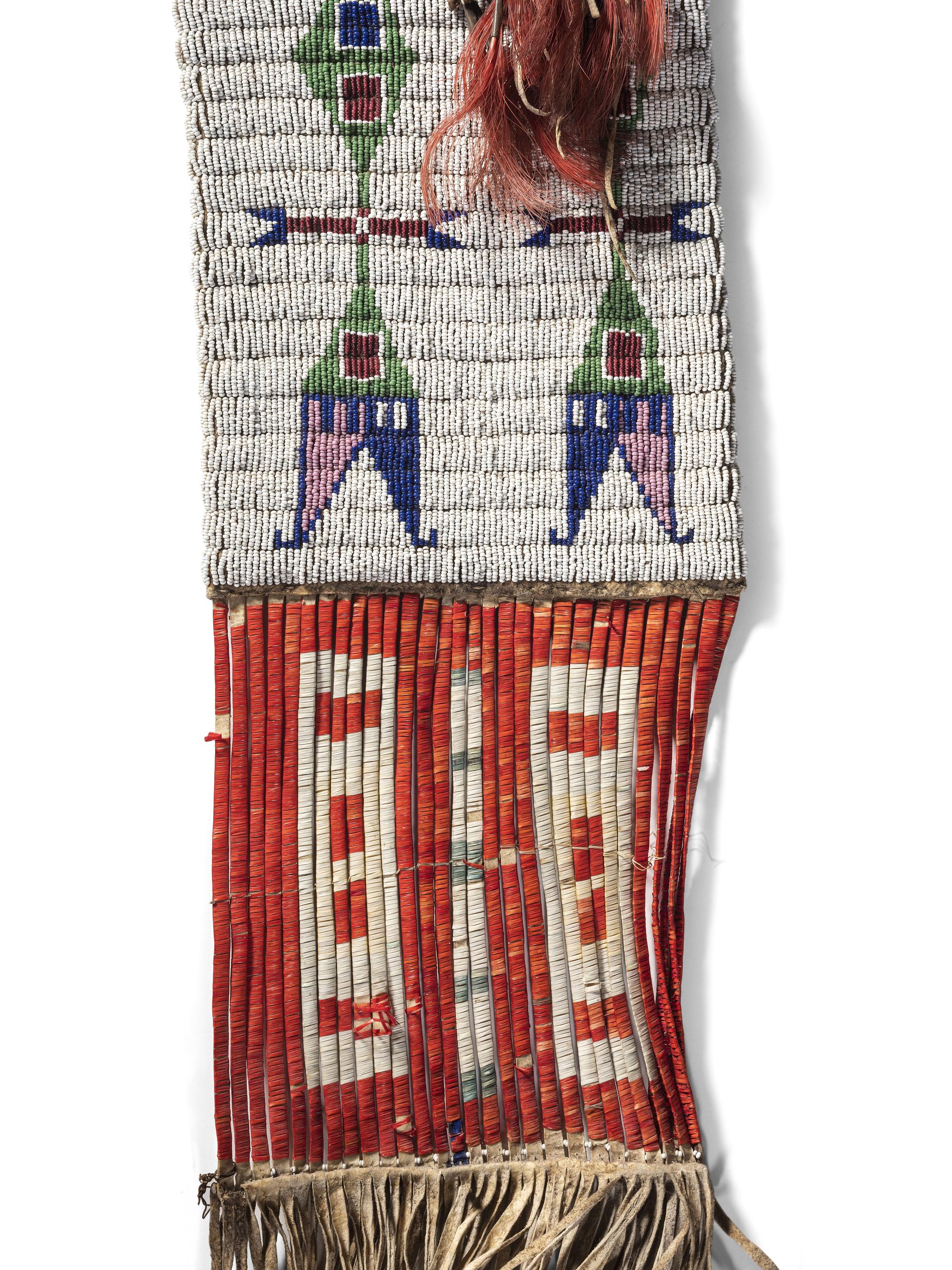 Sioux Beaded Hide Tobacco Bag