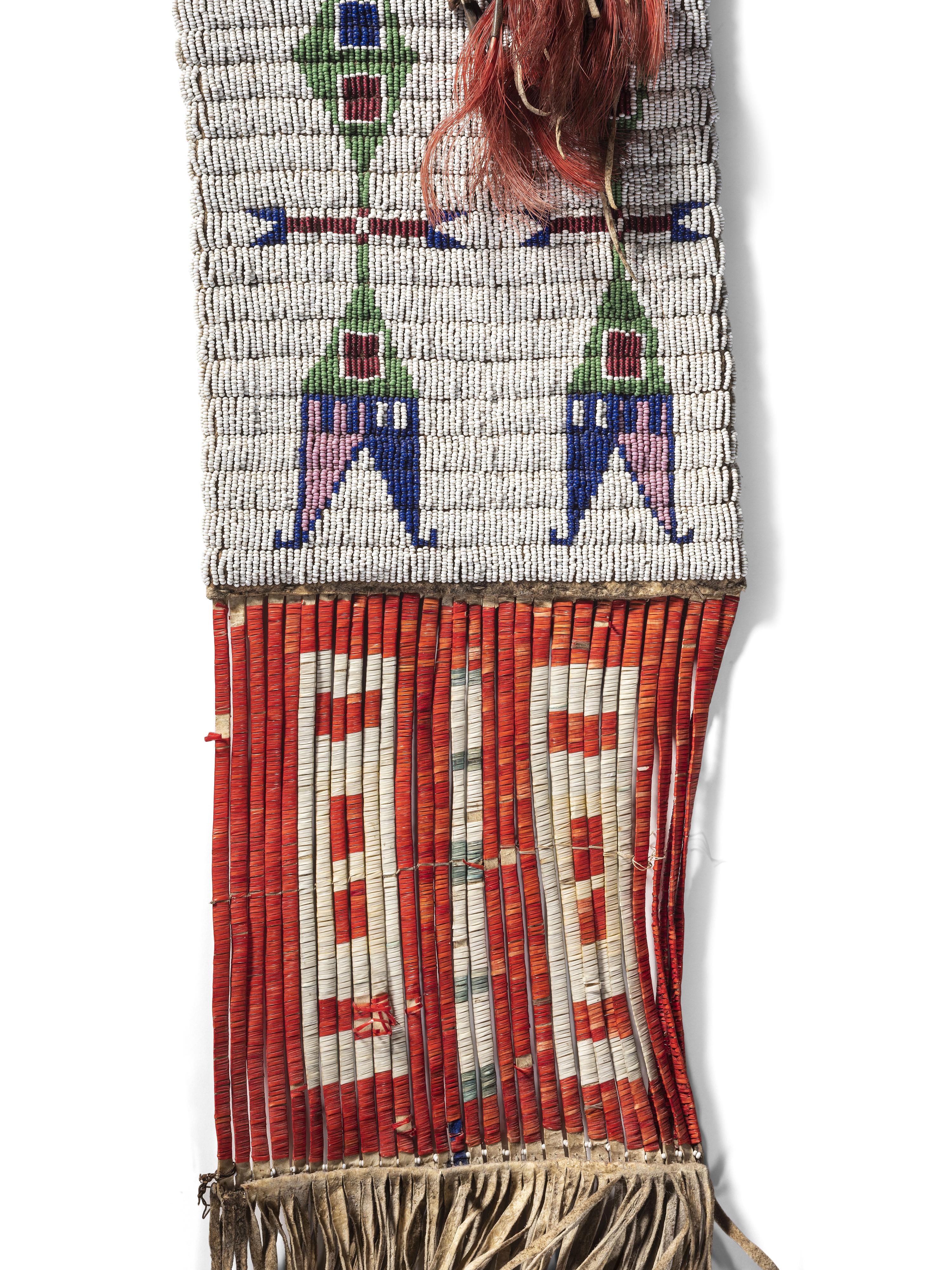 Sioux Beaded Hide Tobacco Bag