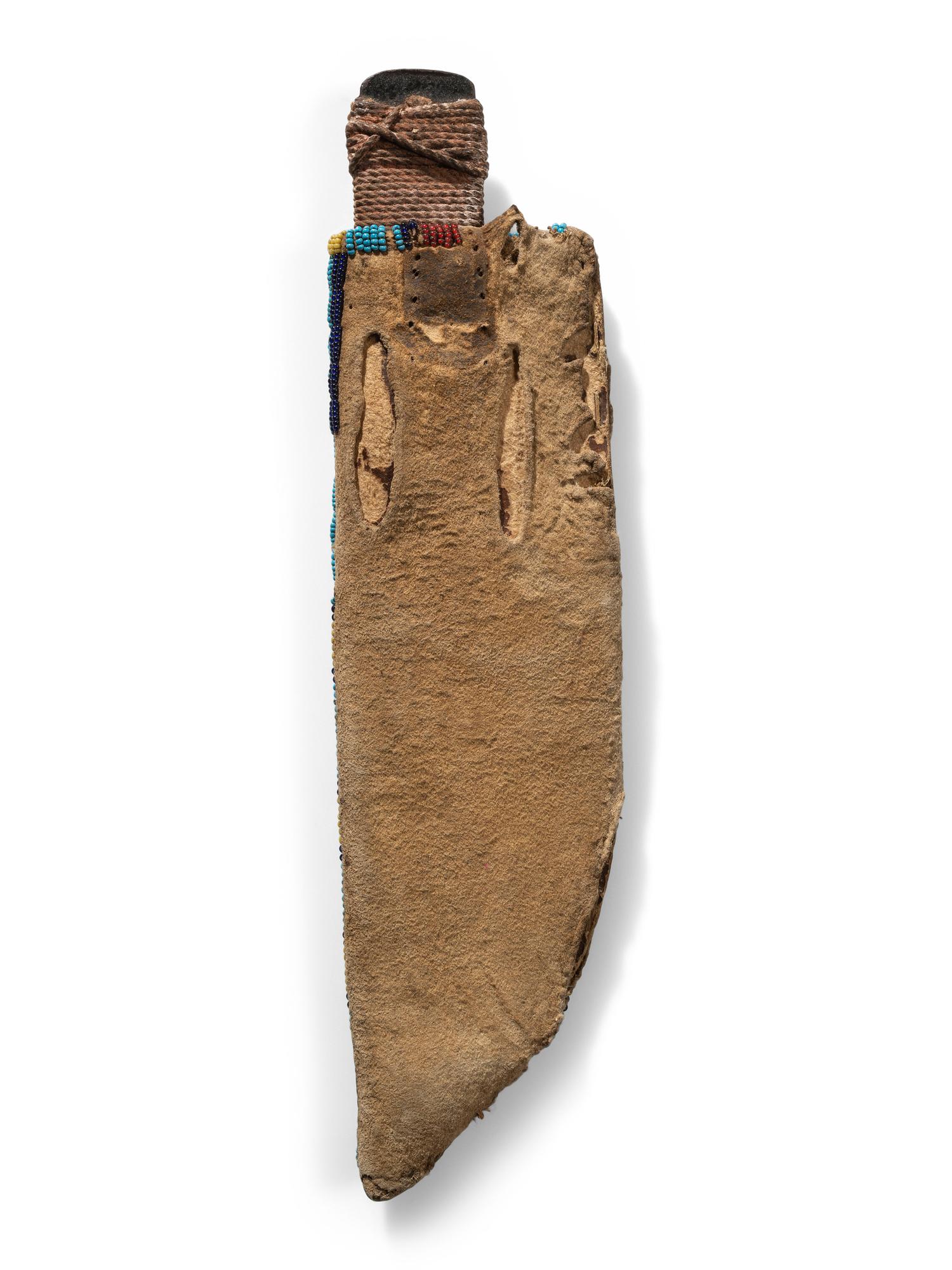Sioux Beaded Buffalo Hide Knife Sheath