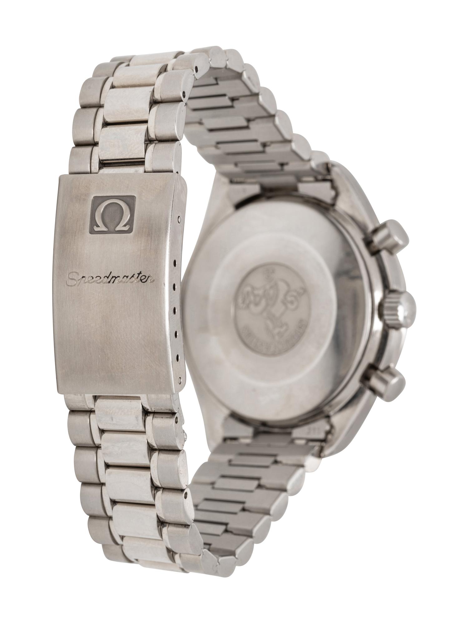 OMEGA, STAINLESS STEEL 'SPEEDMASTER REDUCED' WATCH WITH OMEGA BRACELET