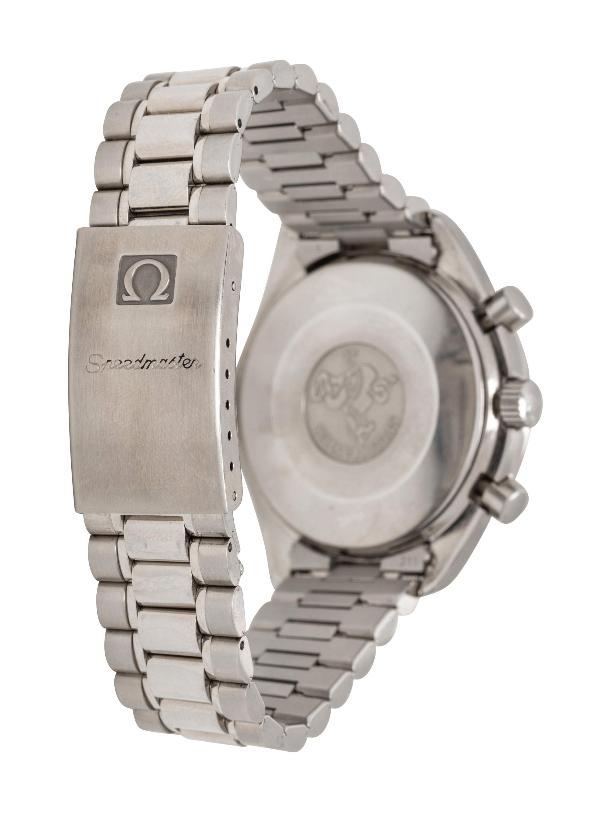 OMEGA, STAINLESS STEEL 'SPEEDMASTER REDUCED' WATCH WITH OMEGA BRACELET