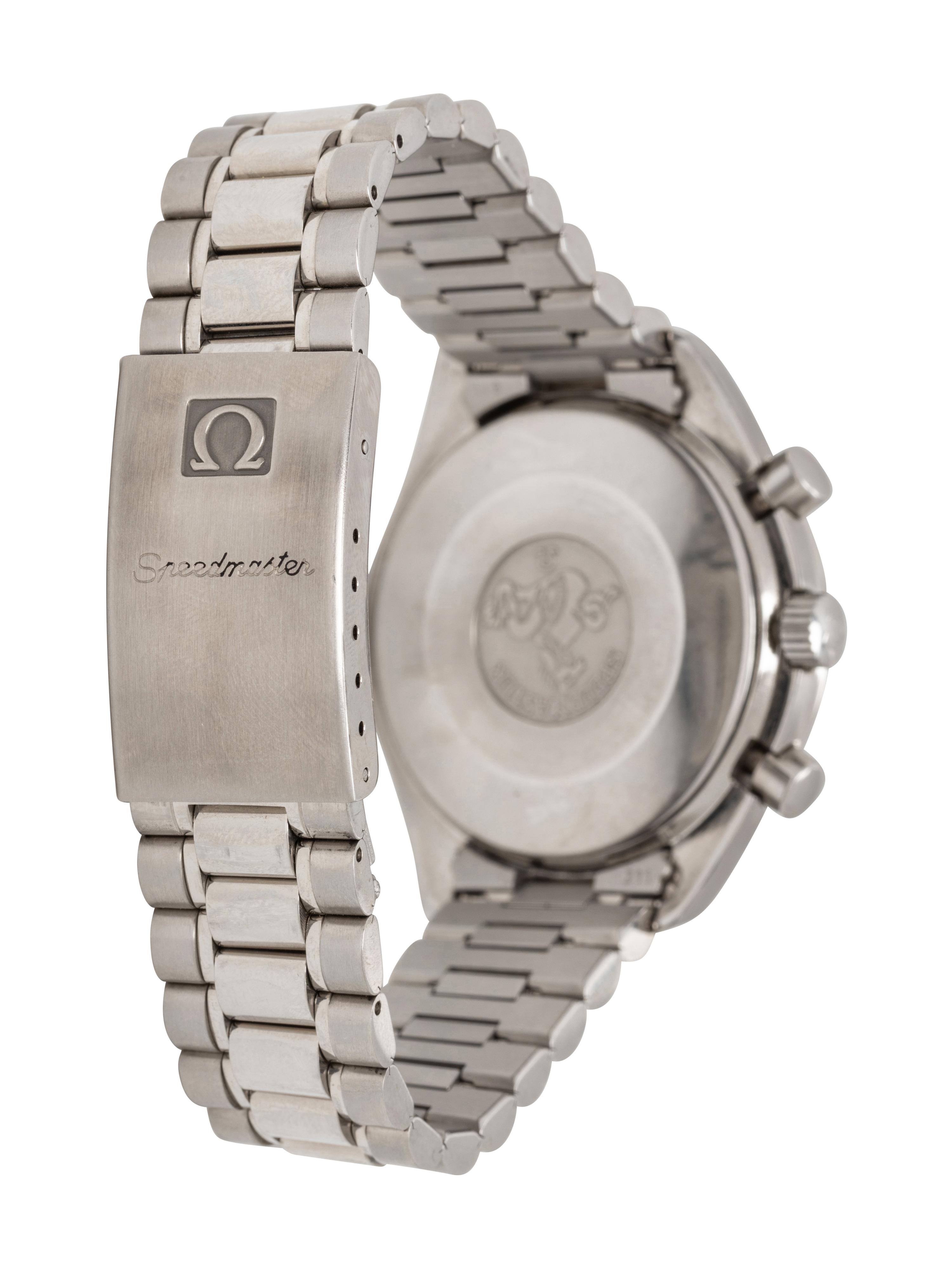 OMEGA, STAINLESS STEEL 'SPEEDMASTER REDUCED' WATCH WITH OMEGA BRACELET
