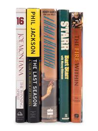 A Group of 5 Signed Autograph Books From Notable Hall of Fame Athletes Including Hank Aaron, Bart Starr, Joe Montana and Phil Jackson,