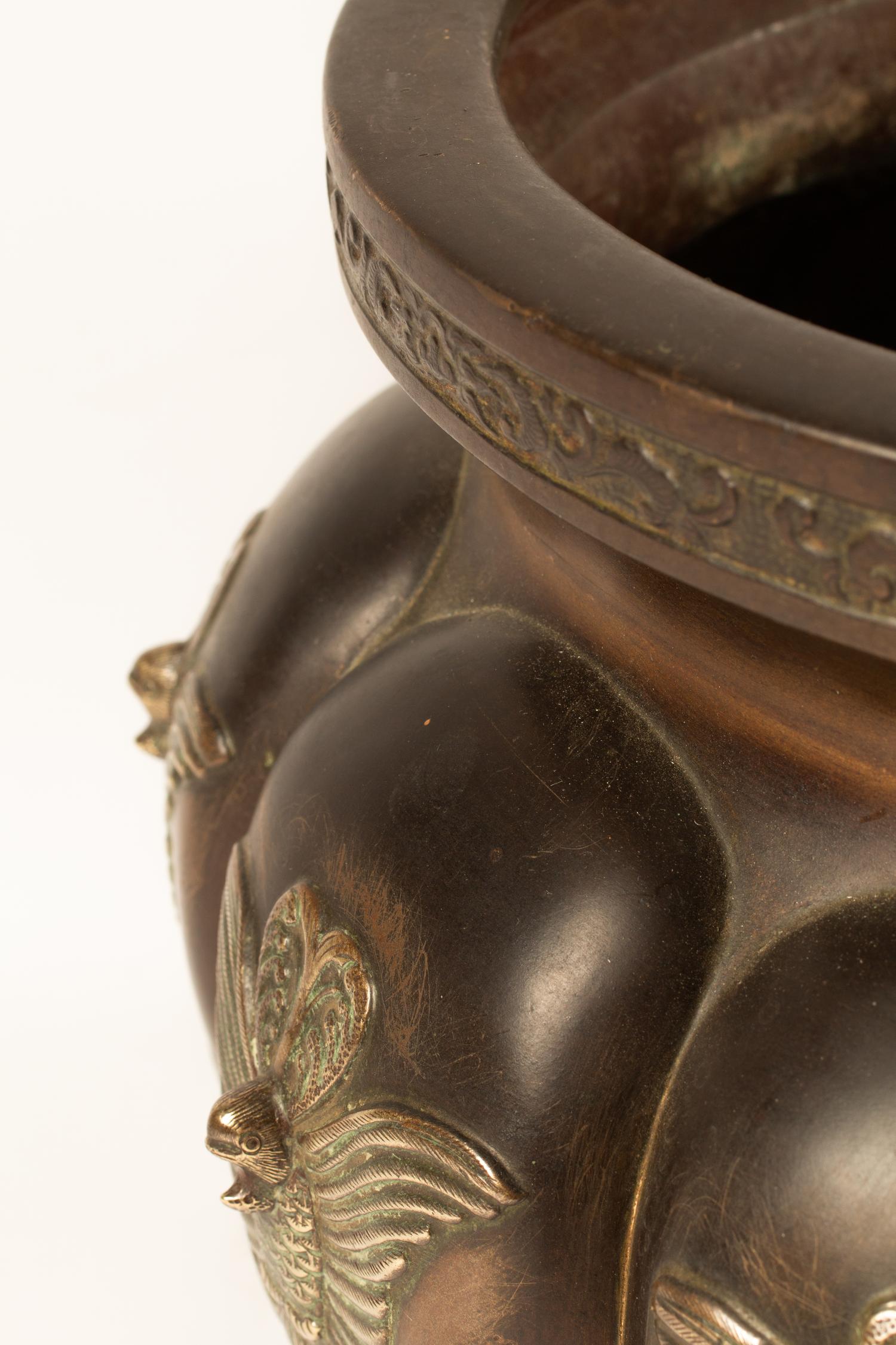 A Pair of Japanese Bronze Jardinieres — 19TH CENTURY
