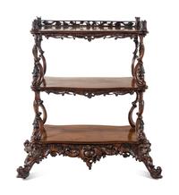 An Irish Carved Mahogany Etagere