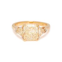CARTIER, FANCY LIGHT YELLOW DIAMOND AND COLORED DIAMOND RING