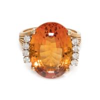 CITRINE AND DIAMOND RING