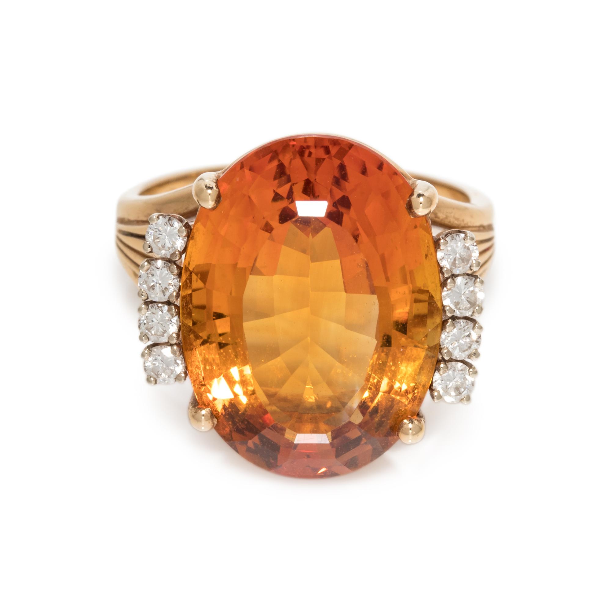 CITRINE AND DIAMOND RING