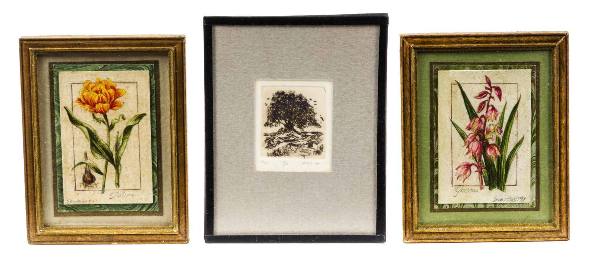 A Group of Three Printed Works Largest 1 3/8 x 1 inches.