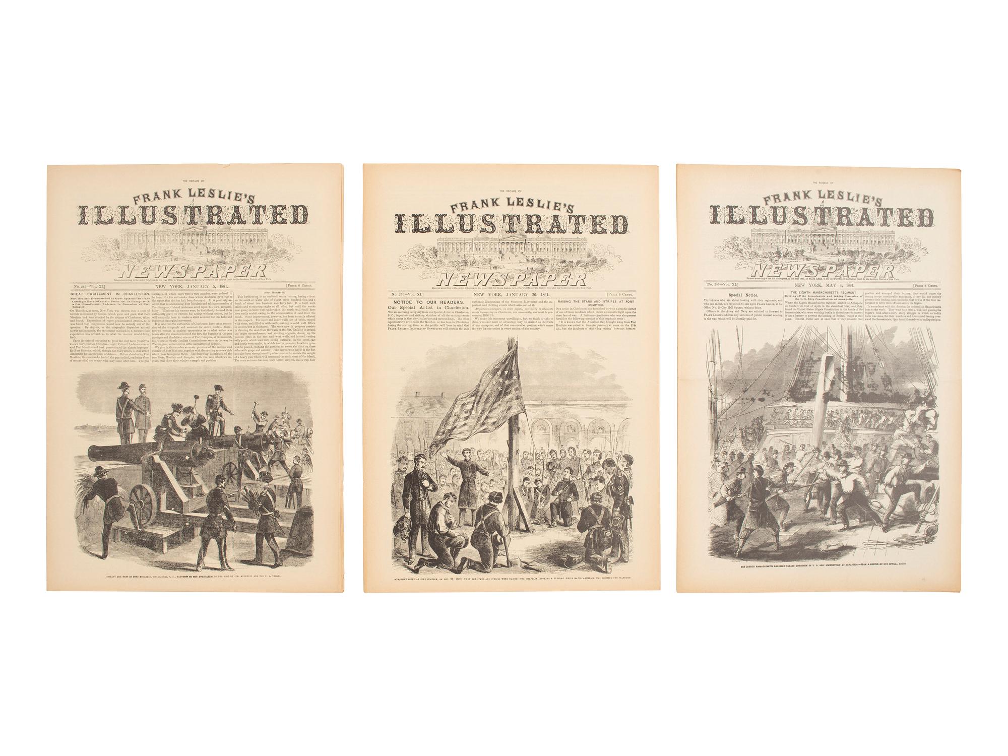 [CIVIL WAR]. Frank Leslie's Illustrated Newspaper . Bound vols. in English and German, ca 1858-1862.