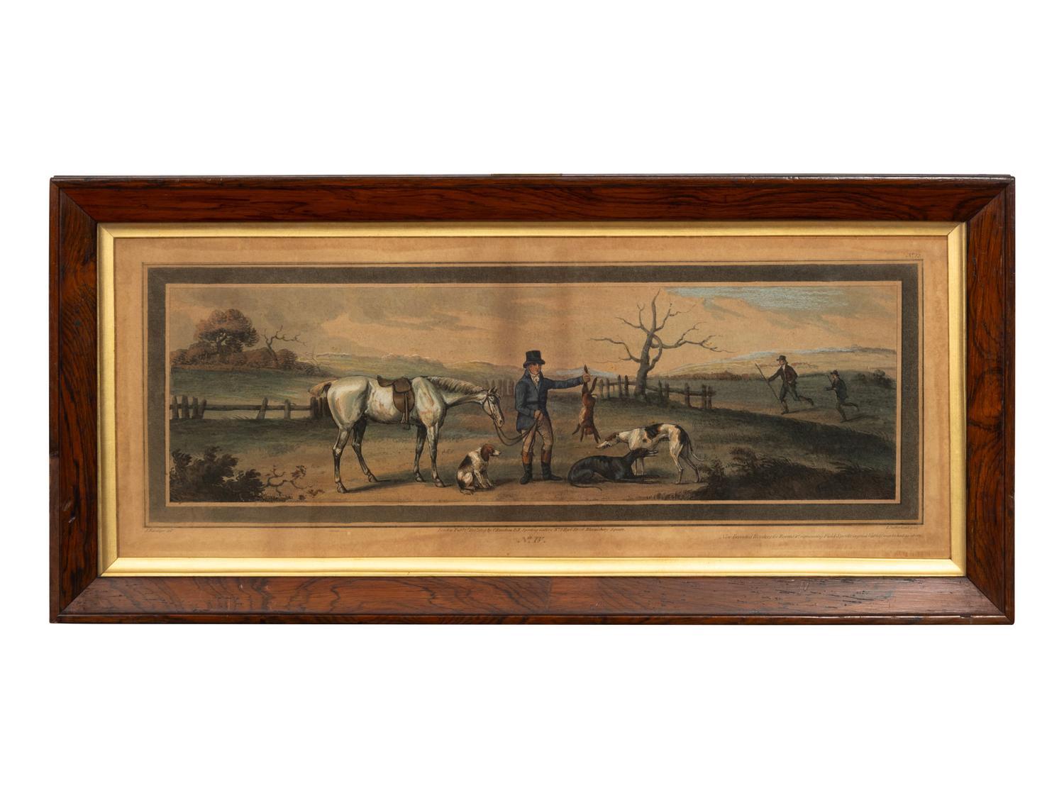 A Set of Sixteen English Hand-Colored Sporting Engravings