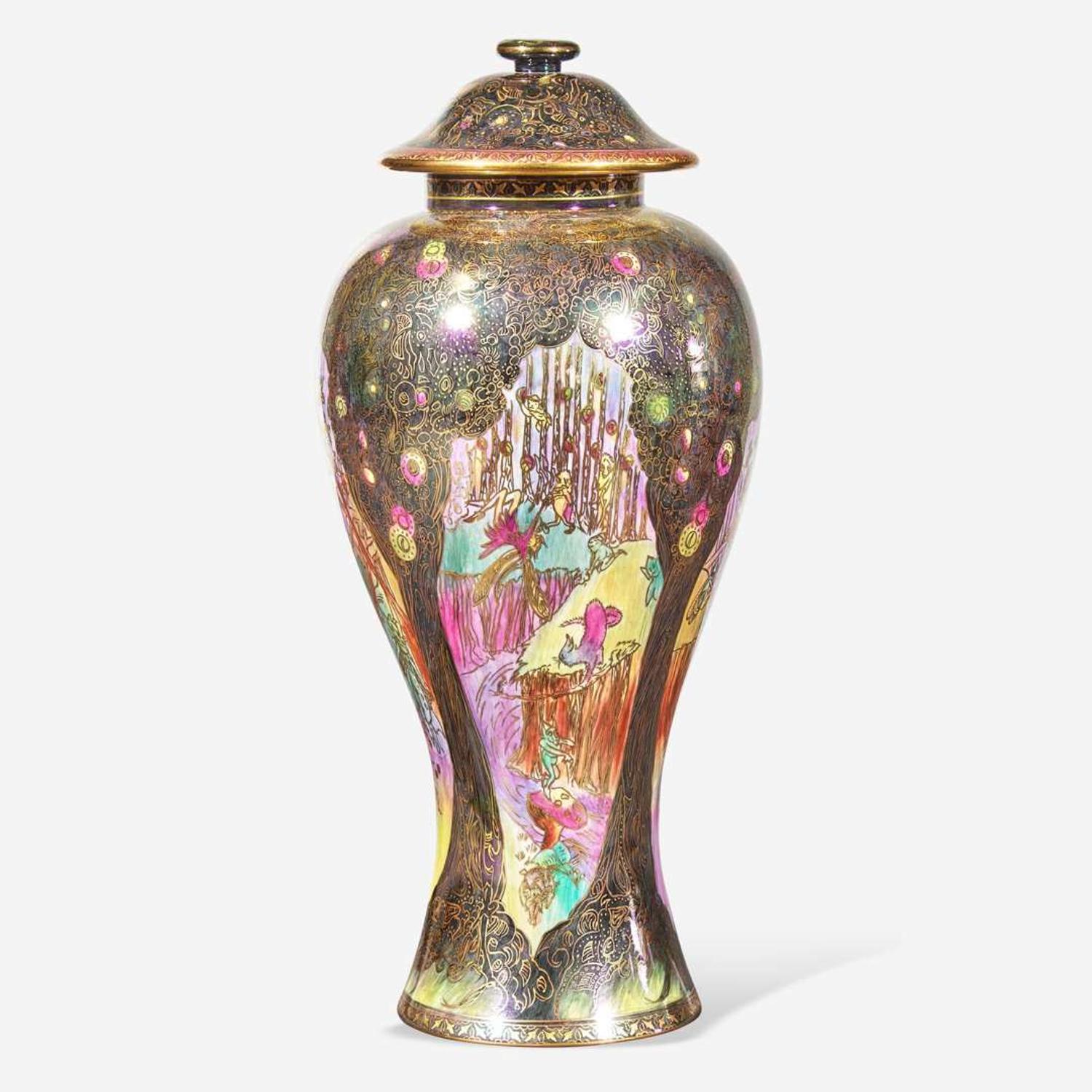 A Wedgwood Fairyland Lustre Vase and Cover UK, circa 2000