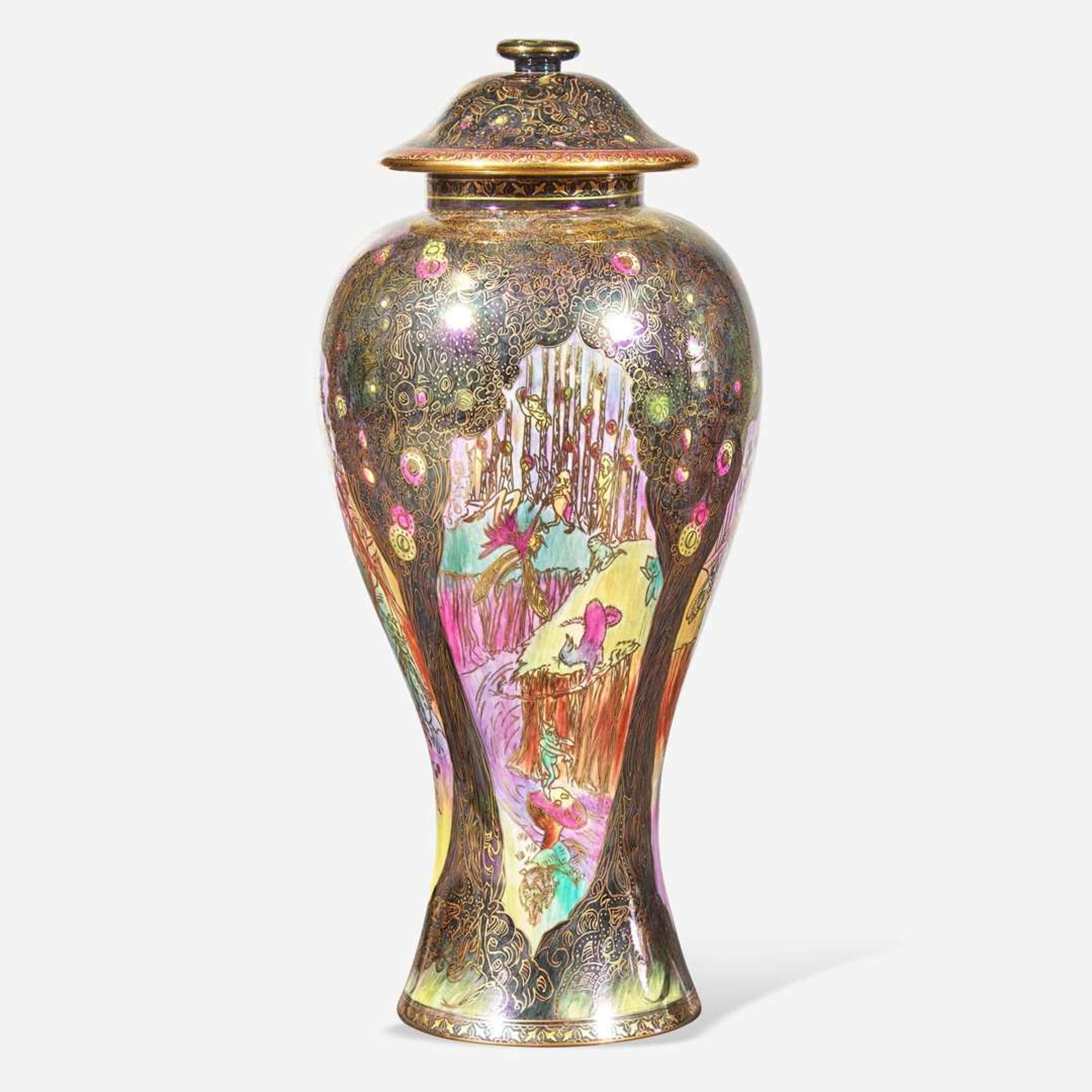 A Wedgwood Fairyland Lustre Vase and Cover UK, circa 2000