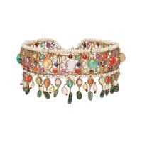 GEMSTONE AND CULTURED PEARL CHOKER NECKLACE
