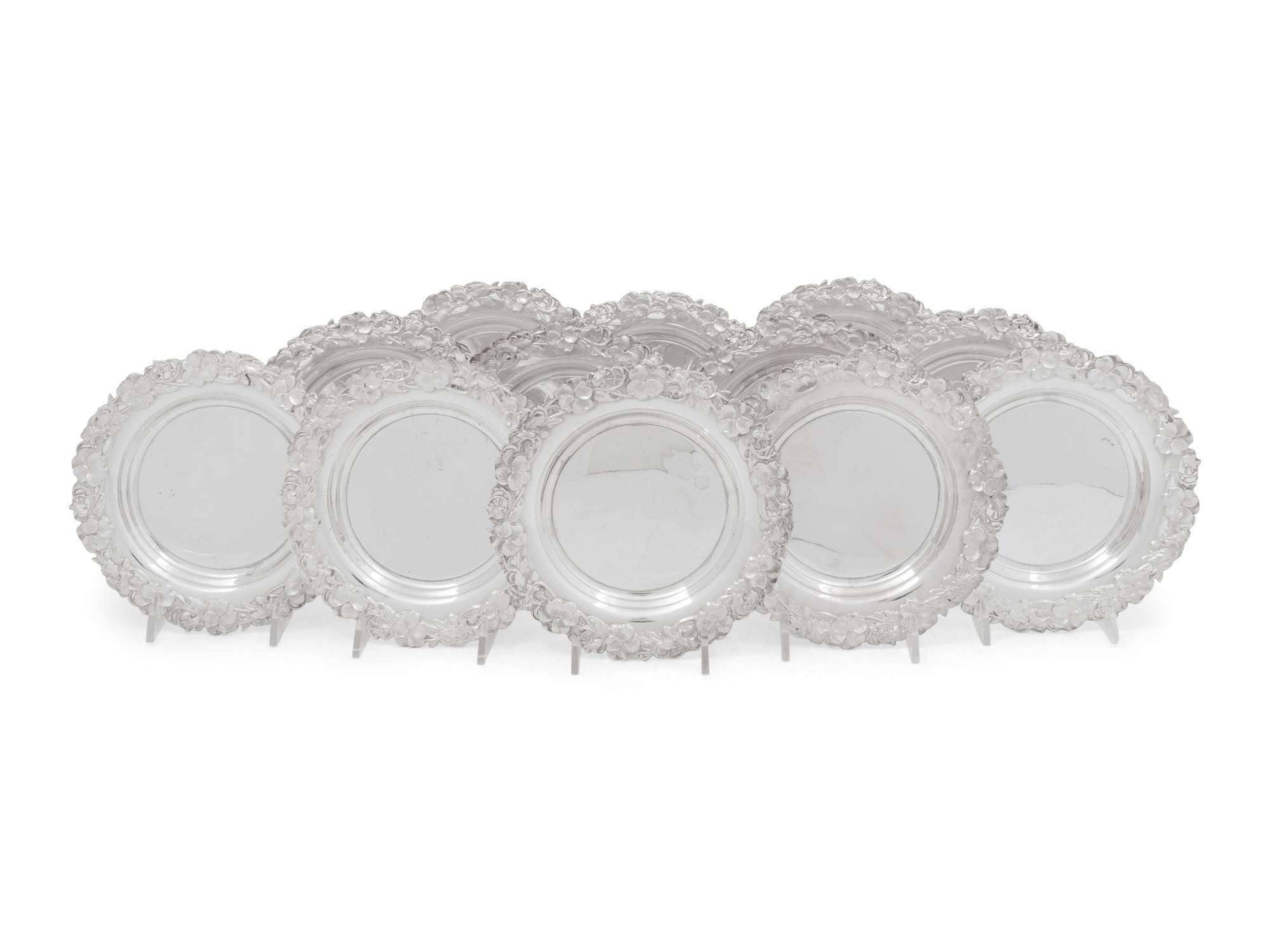 A Set of Twelve American Silver Bread Plates