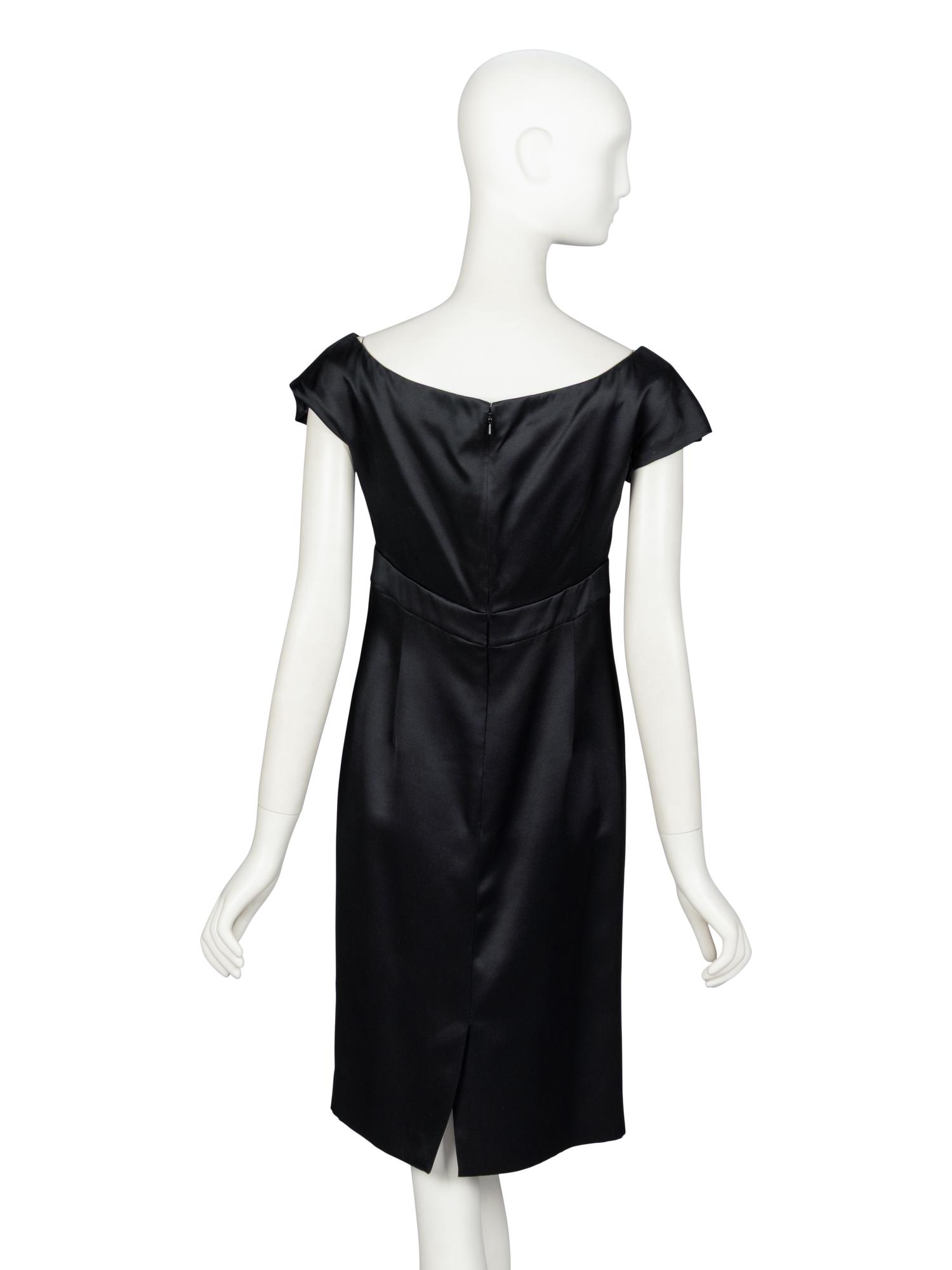 Christian Dior by John Galliano , Black Satin Cocktail Dress