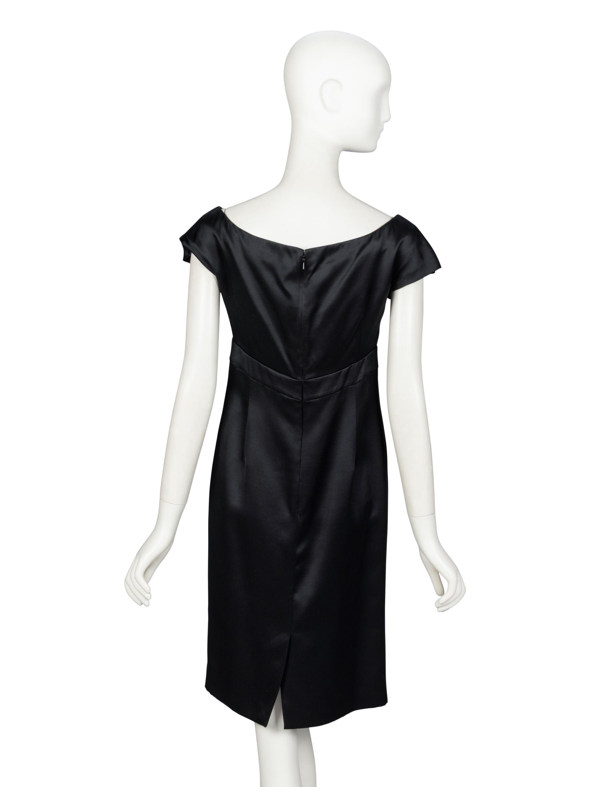Christian Dior by John Galliano , Black Satin Cocktail Dress
