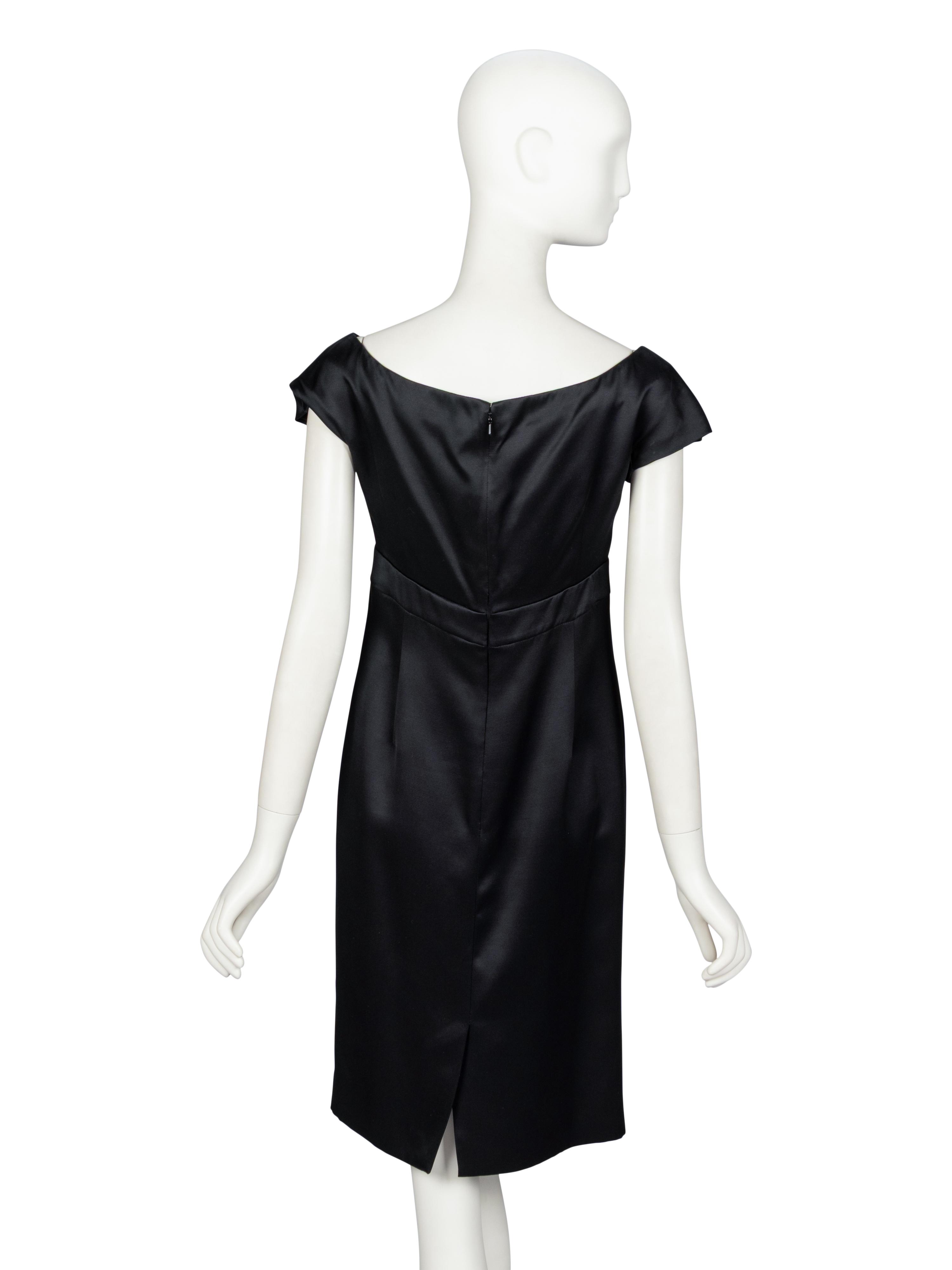 Christian Dior by John Galliano , Black Satin Cocktail Dress