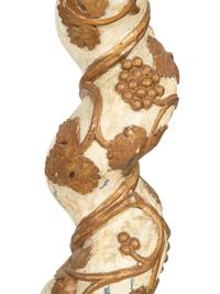 A Pair of Italian Carved, Painted and Parcel Gilt Columms