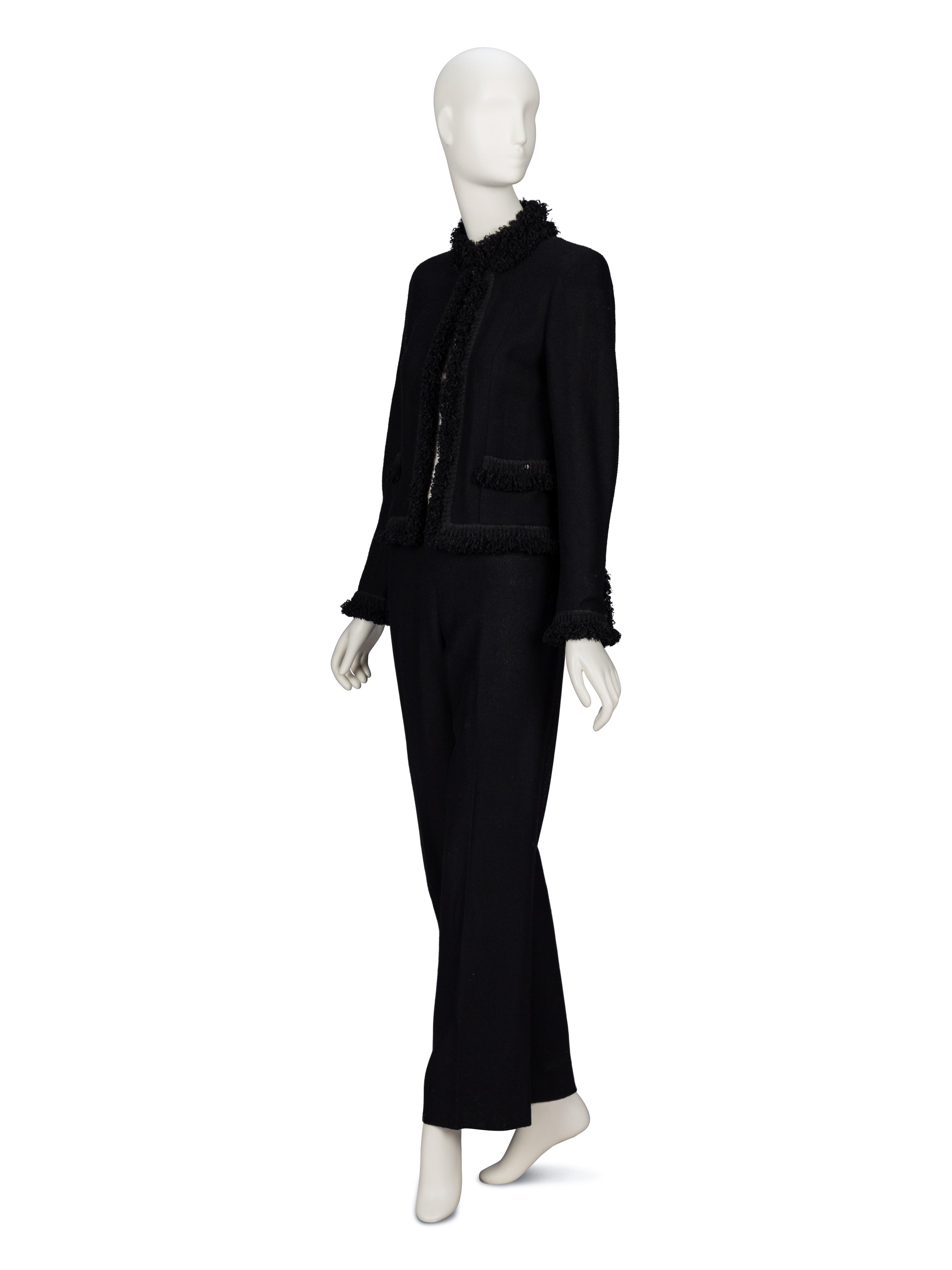 Chanel, Lightweight Black Tweed Pantsuit