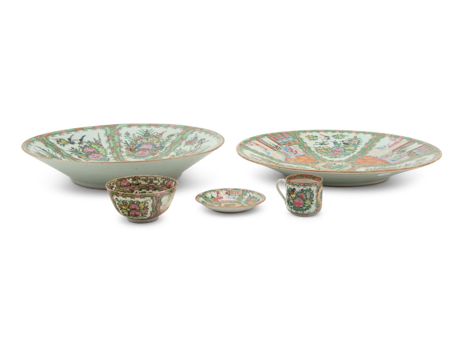 A Group of Rose Medallion Porcelain Articles