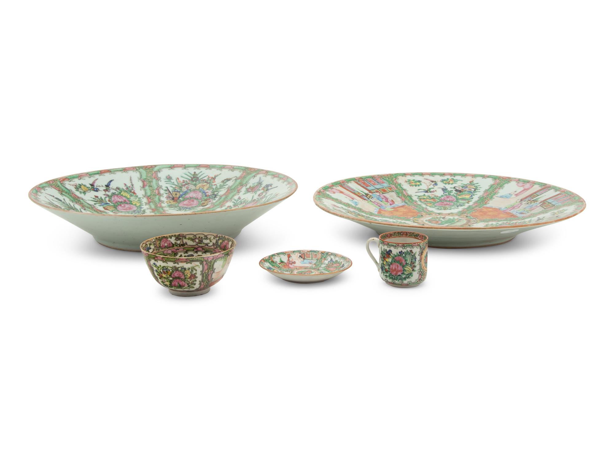 A Group of Rose Medallion Porcelain Articles