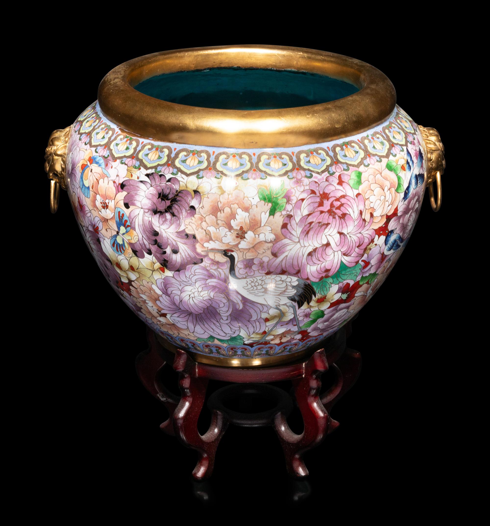 Three Large Chinese Cloisonné Vessels