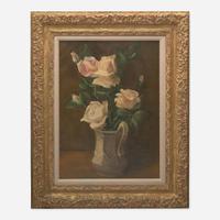 Hobson Pittman (American, 1900-1972) Roses in an Ironstone Pitcher