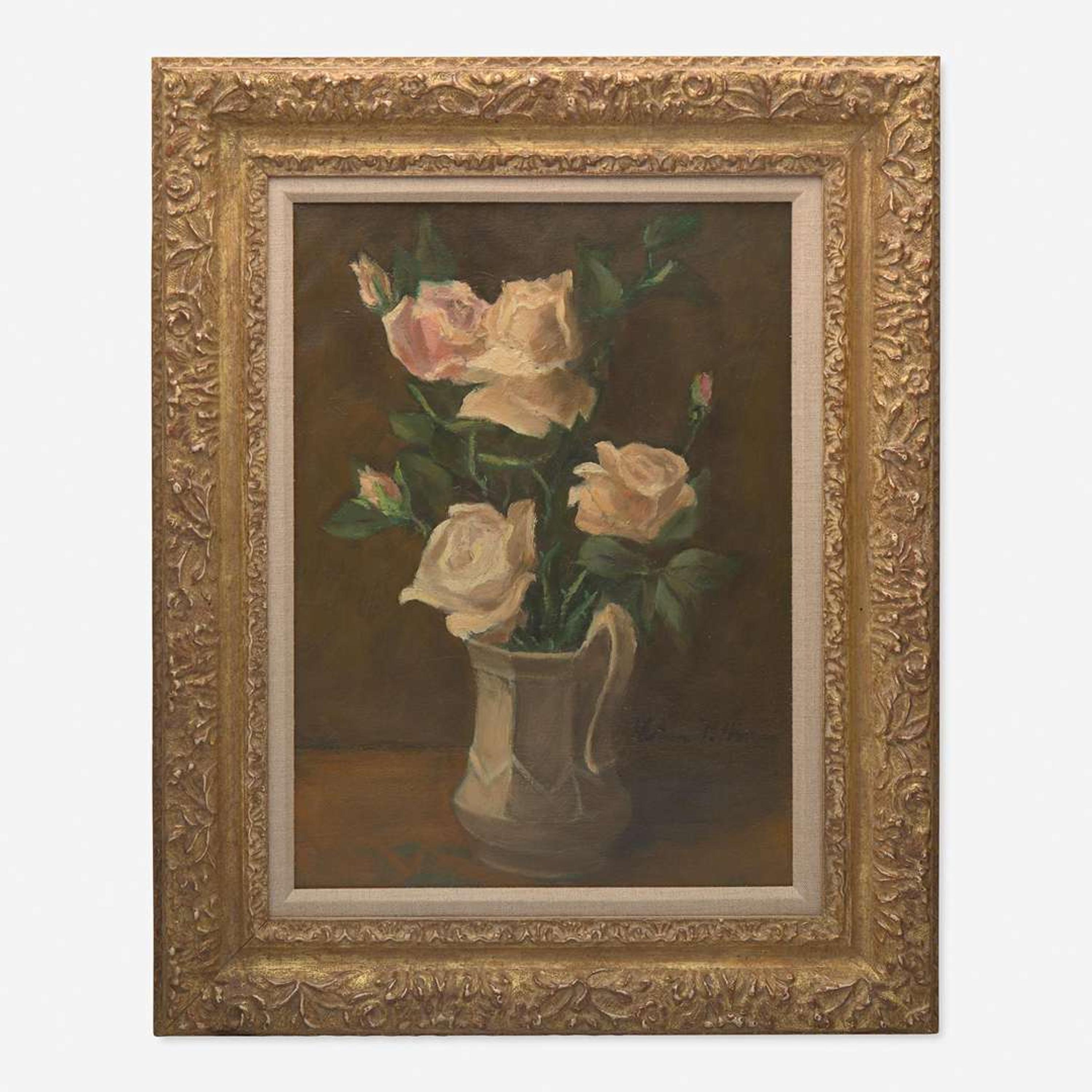 Hobson Pittman (American, 1900-1972) Roses in an Ironstone Pitcher