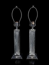 A Pair of Contemporary Molded Glass Lamps — 20TH CENTURY