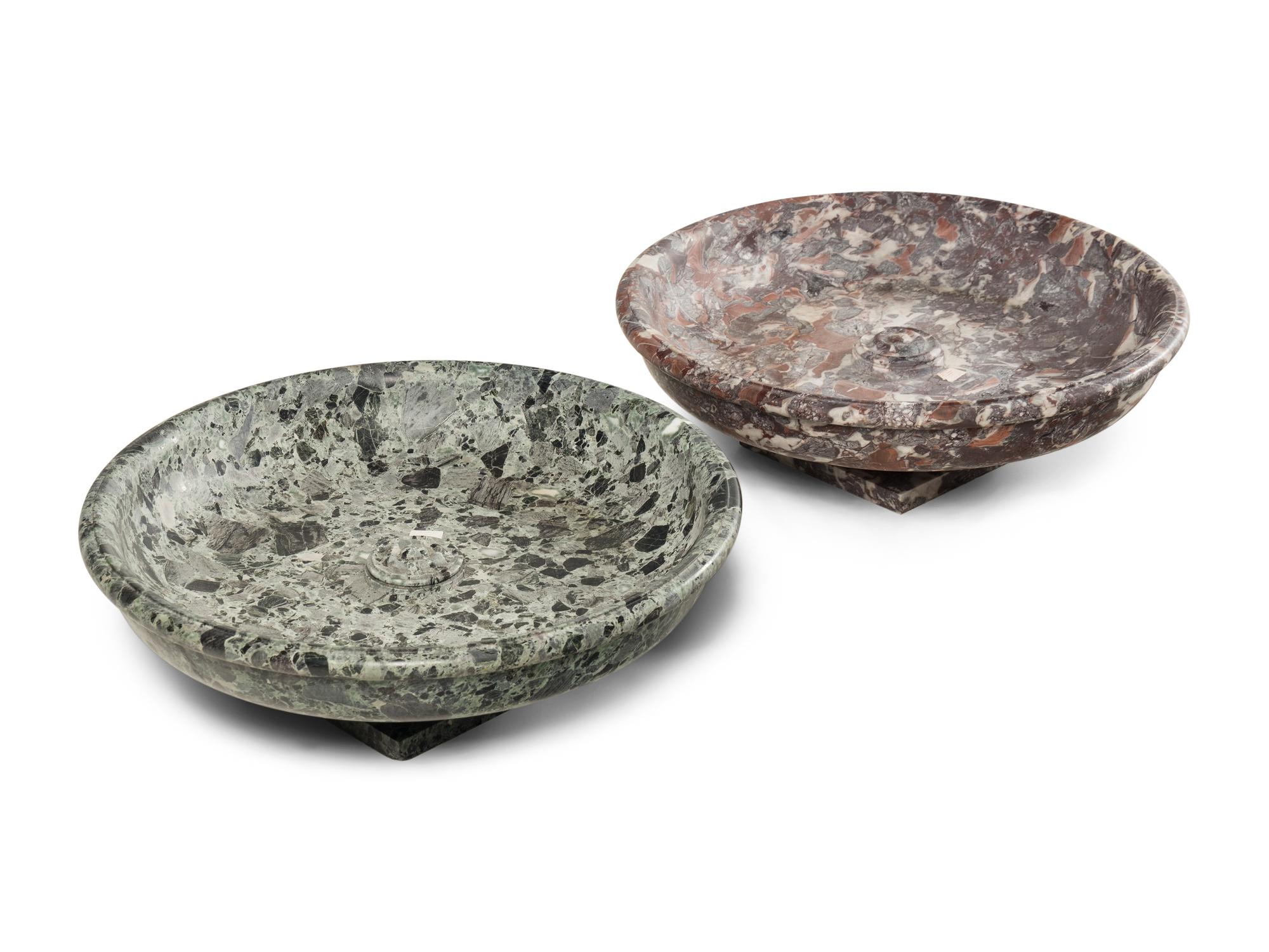 A Near Pair of Italian Marble Tazze