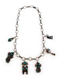Zuni Channel Inlay Charm Necklace