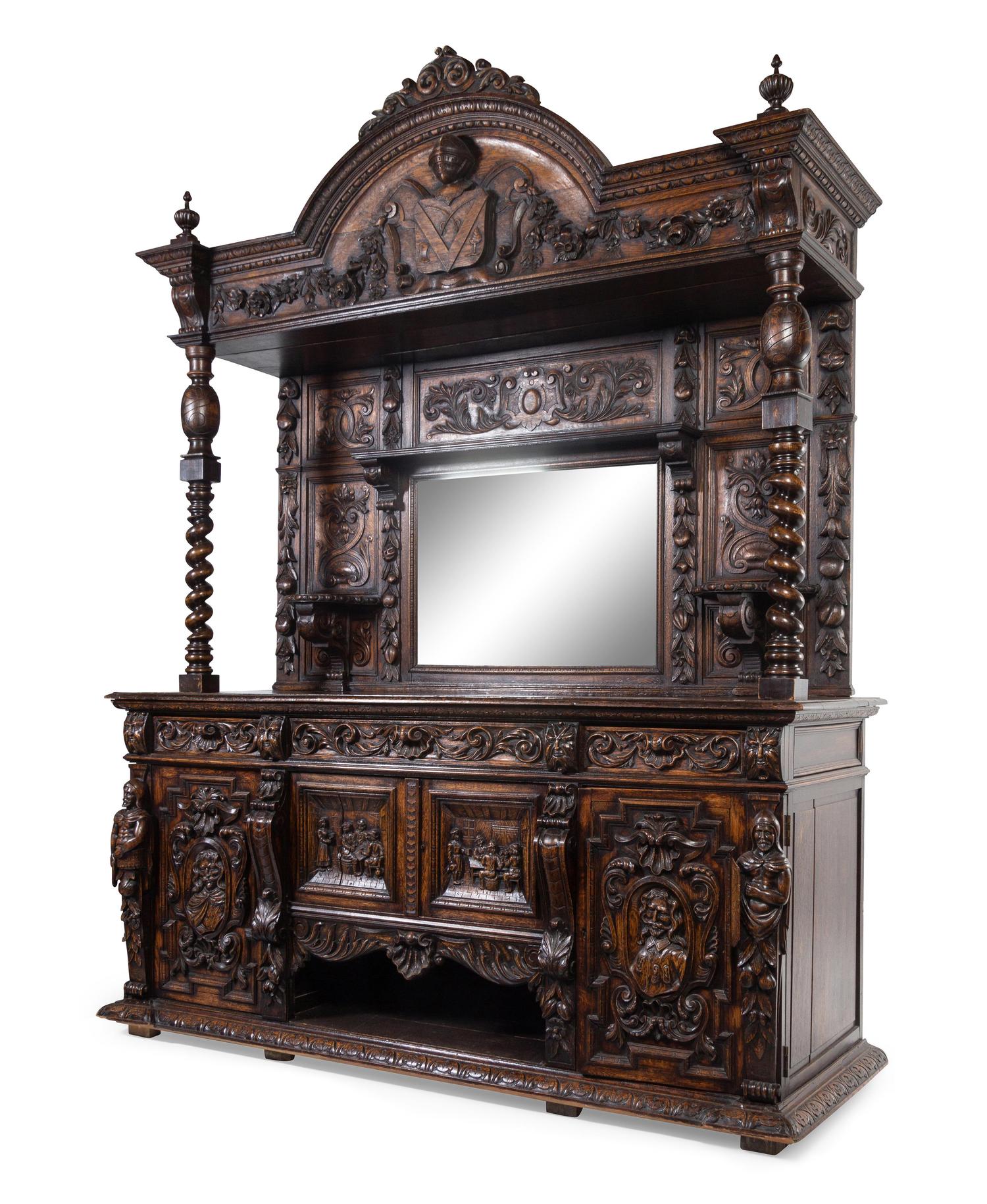 A Renaissance Revival Carved Oak Server