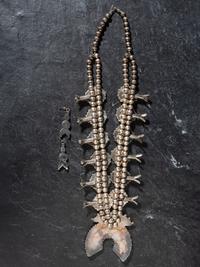 Turquoise Cluster Squash Blossom Necklace Suite