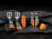 Kewa, Zuni, and Navajo Earrings and Ring