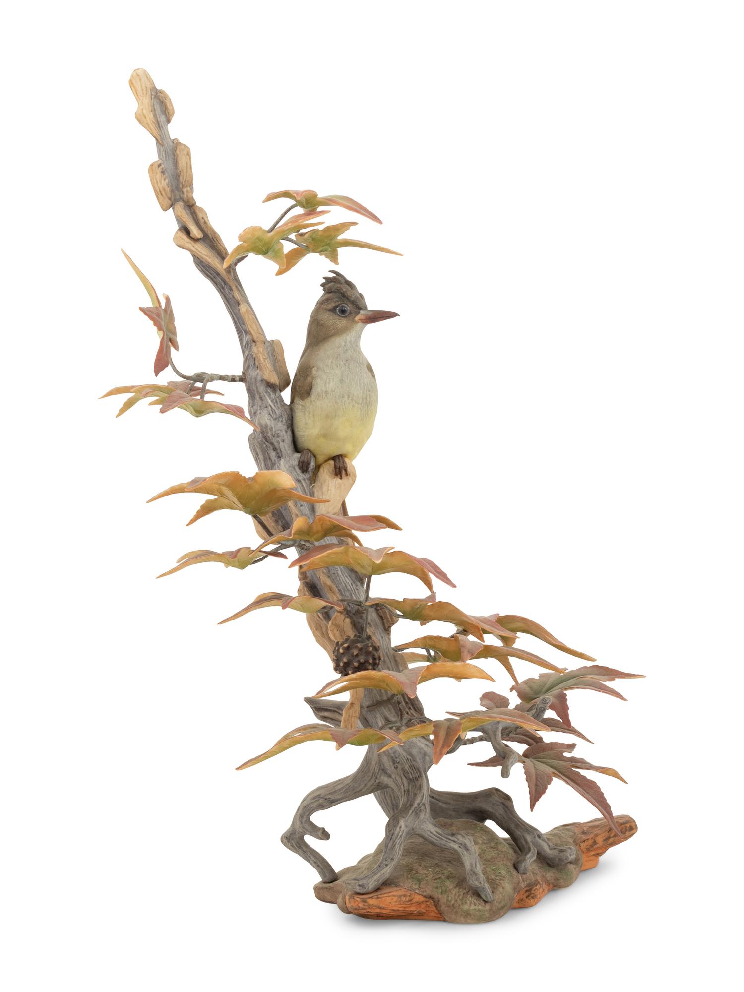 A Boehm Porcelain Crested Flycatcher Group