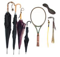 A Collection of Vintage Parasols, Fencing Foils and Walking Sticks Length of longest 44 inches. — 19TH AND 20TH CENTURY