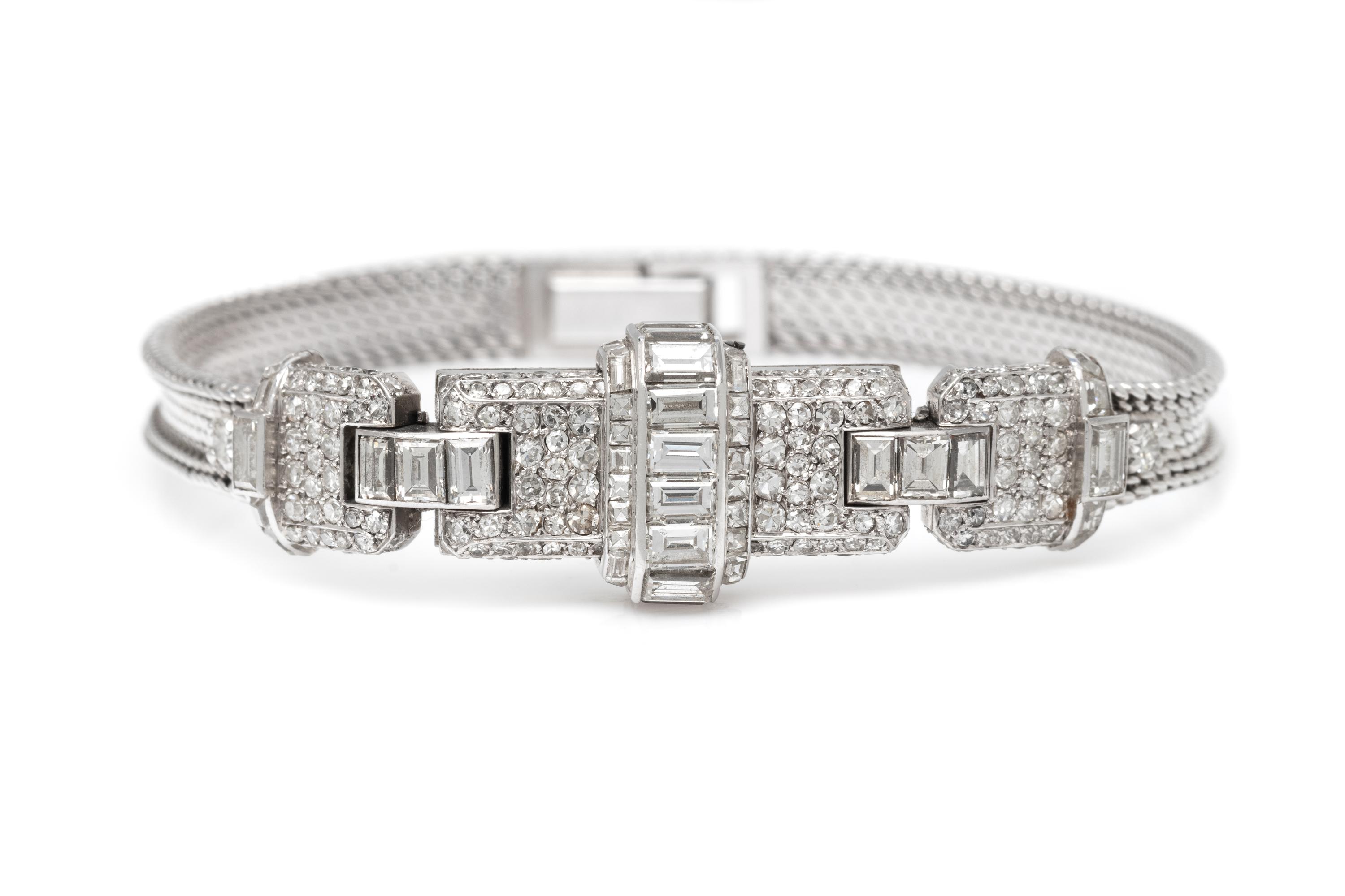 JAEGER-LeCOULTRE, PLATINUM AND DIAMOND SURPRISE WRISTWATCH