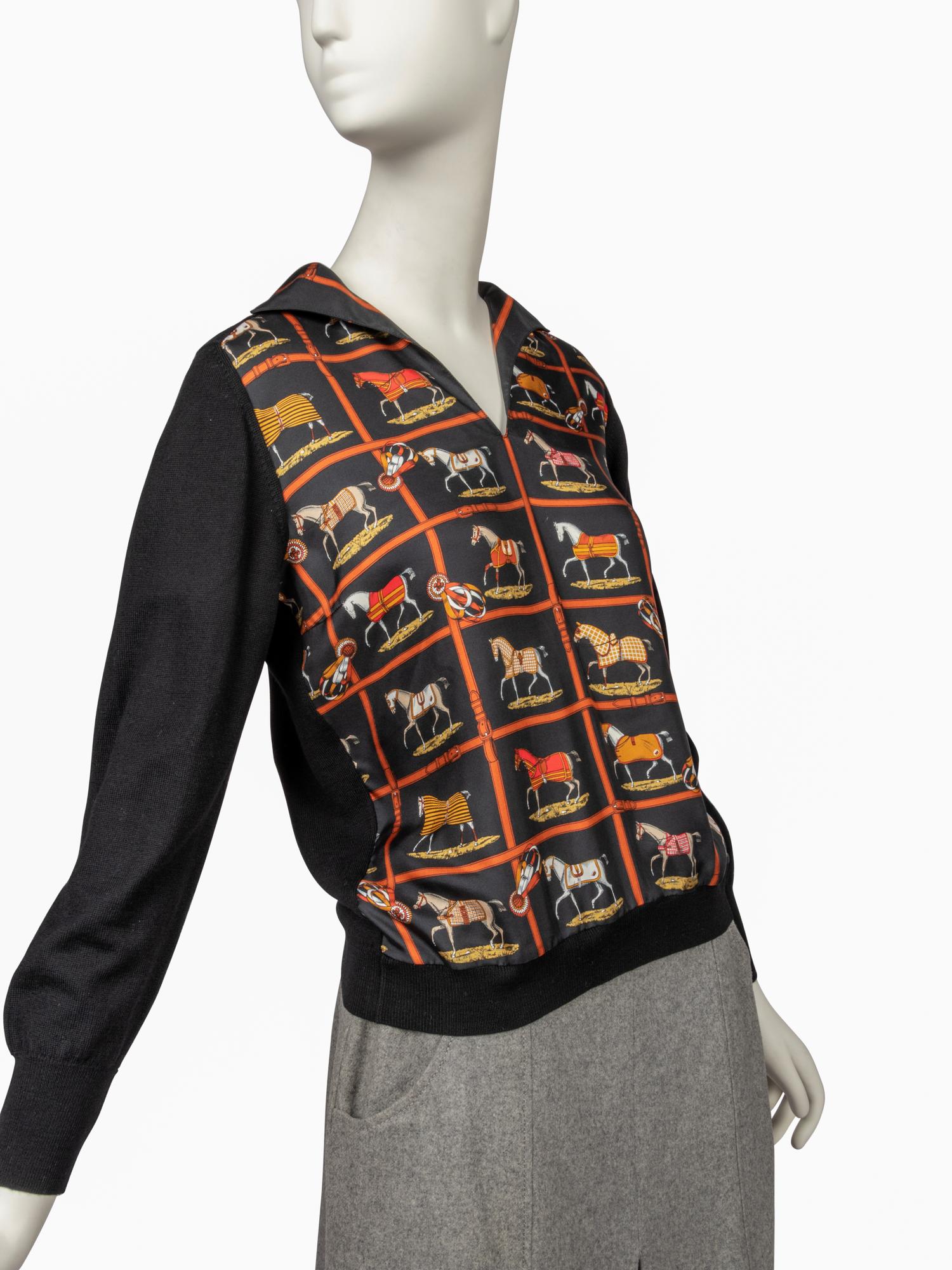 Hermès Collection: Silk Print Blouse, One Skirt, One Culotte, One Belt, 1970-80s