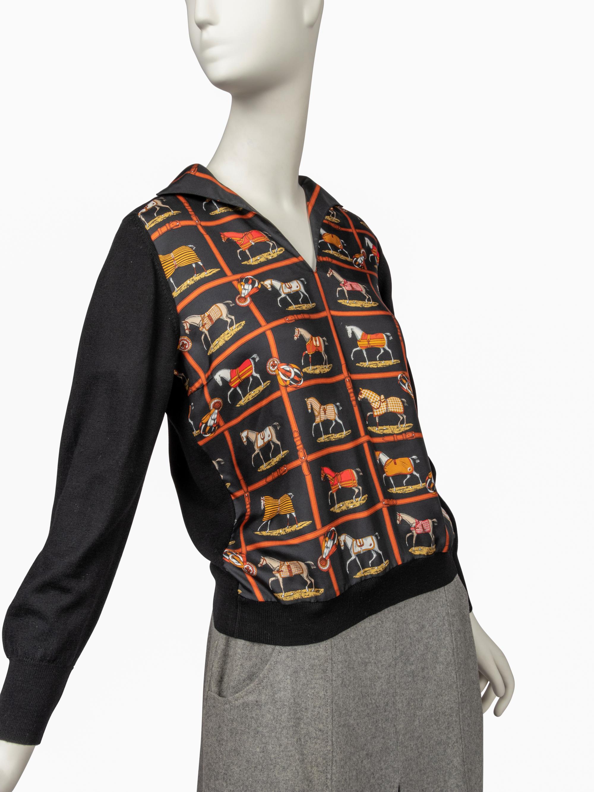 Hermès Collection: Silk Print Blouse, One Skirt, One Culotte, One Belt, 1970-80s