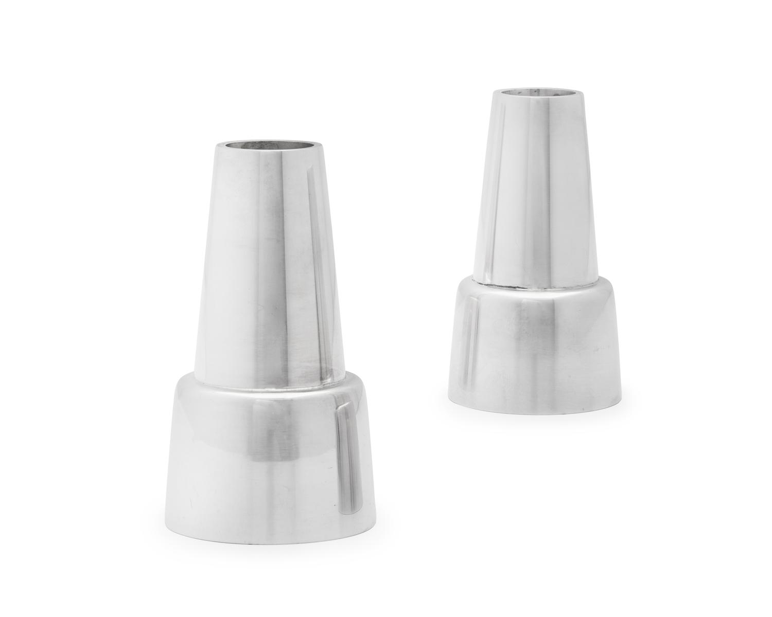 A Pair of Henning Koppel Designed Georg Jensen Silver Candlesticks