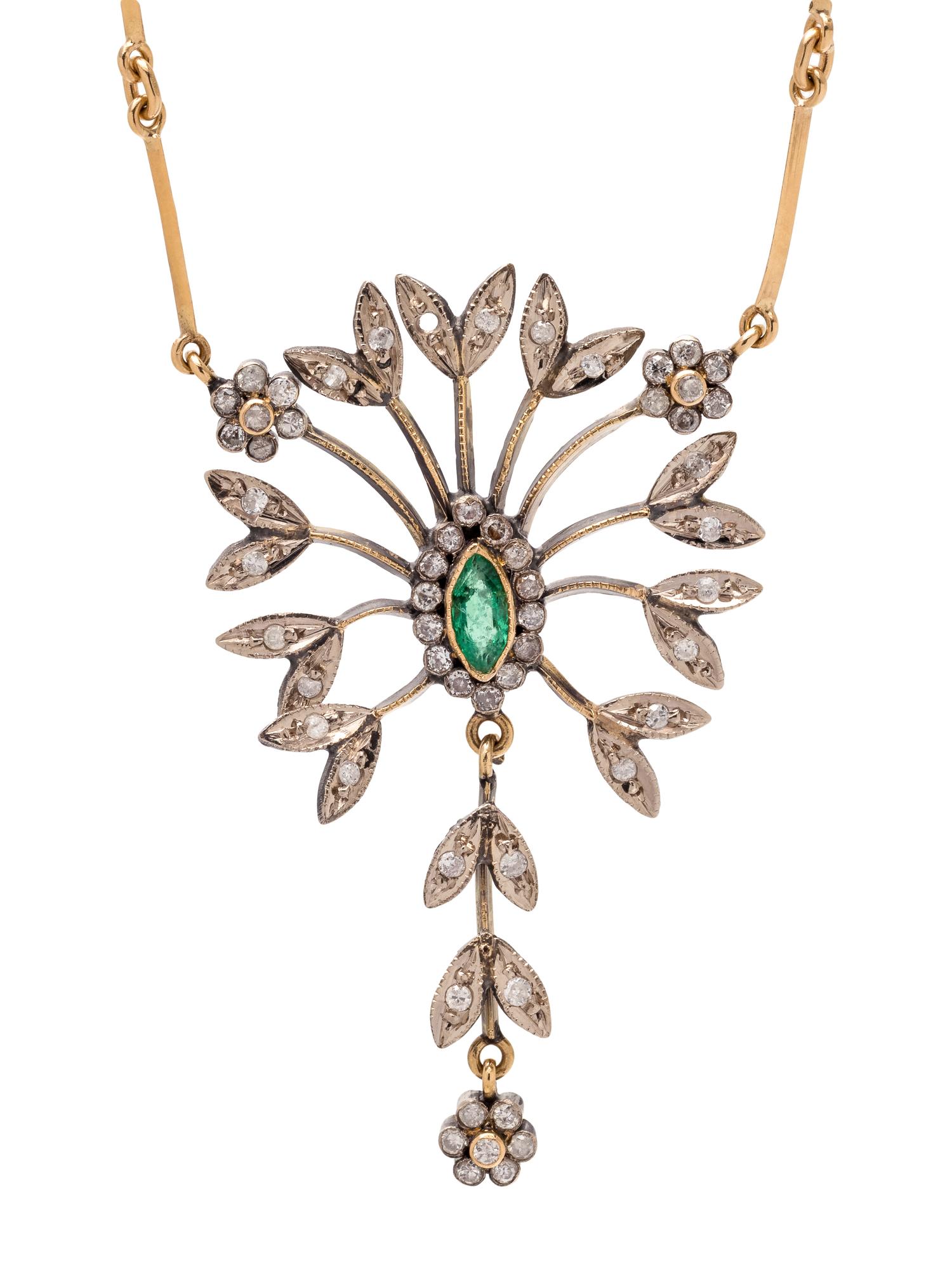 DIAMOND AND EMERALD NECKLACE